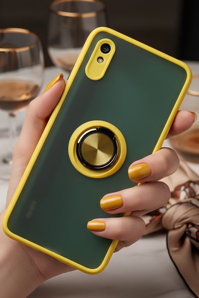 Hatreds حافظة لهاتف Xiaomi Redmi 9A مع حلقة واقية للكاميرا - مقاومة للبقع وتش...