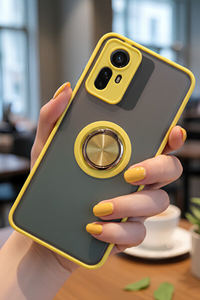 Hatreds Xiaomi Redmi Note 12S İçin Kamera Korumalı Yüzüklü Kılıf - Leke Tutma...