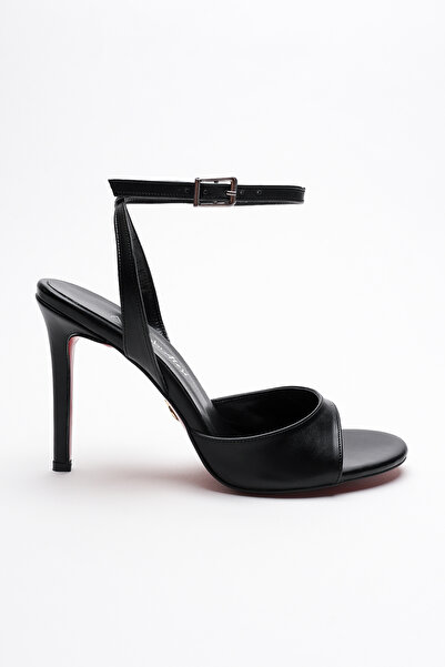 Ayakkabı Ateşi Pantofi cu toc cu bandă subțire pentru damă Livora Black Skin