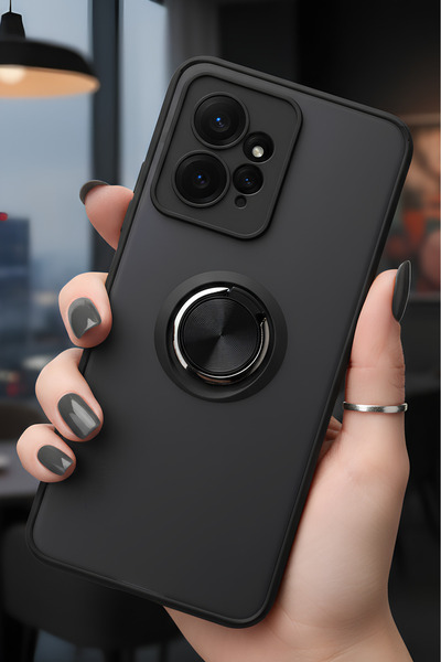Hatreds Xiaomi Redmi Note 12 4G İçin Kamera Korumalı Yüzüklü Kılıf - Leke Tut...