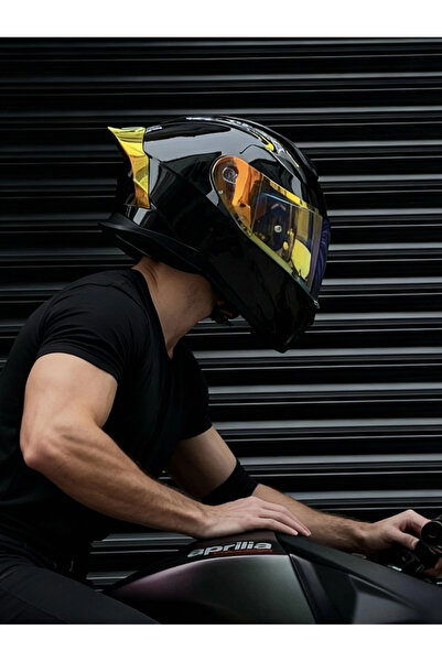 Rivox R1 Parlak Siyah Revo Kapalı Kask MD820