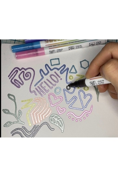 purelab Sihirli kalem outline marker-Simli&metalik jel kalem- marker-fosforlu...