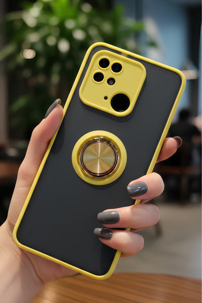 Hatreds Xiaomi Redmi 10C İçin Kamera Korumalı Yüzüklü Kılıf - Leke Tutmaz Mat...