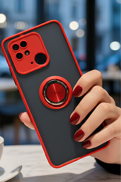 Hatreds Xiaomi Poco C40 İçin Kamera Korumalı Yüzüklü Kılıf - Leke Tutmaz Mat ...