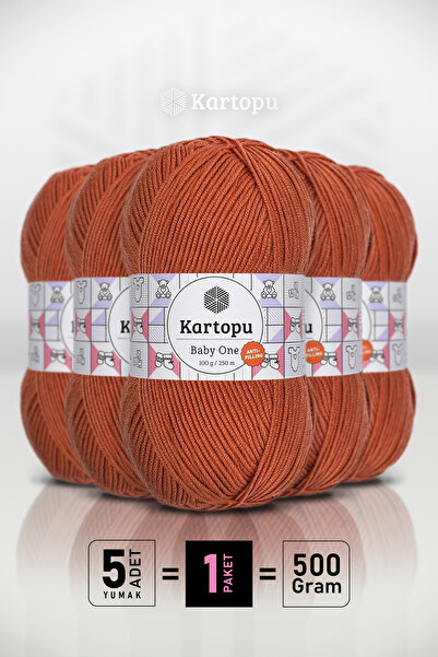 Kartopu Baby One - Cinnamon K1210 - 5 Pack - 100Gr/250M - Baby Yarn - Anti Pi...