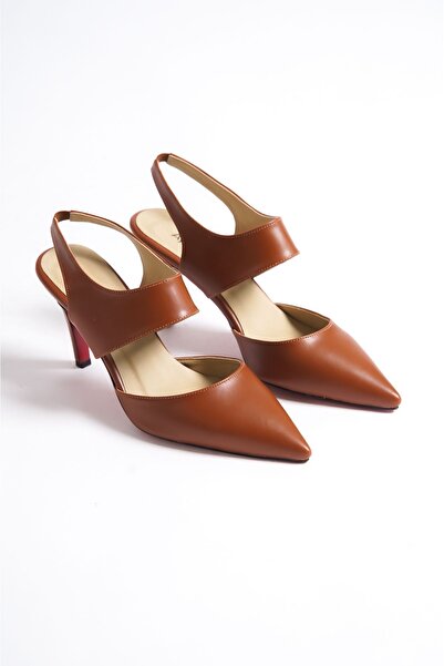 Ayakkabı Ateşi Дамски обувки на тънък ток с тен, кафяви, стилет Тамара