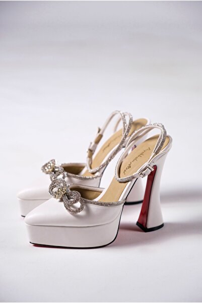 Ayakkabı Ateşi White Skin Stone Λεπτομερής Πλατφόρμα Γυναικεία Παπούτσια Fallon