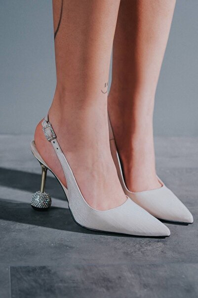 Ayakkabı Ateşi Pantofi de damă din satin lucios cu toc de piatră Ciane