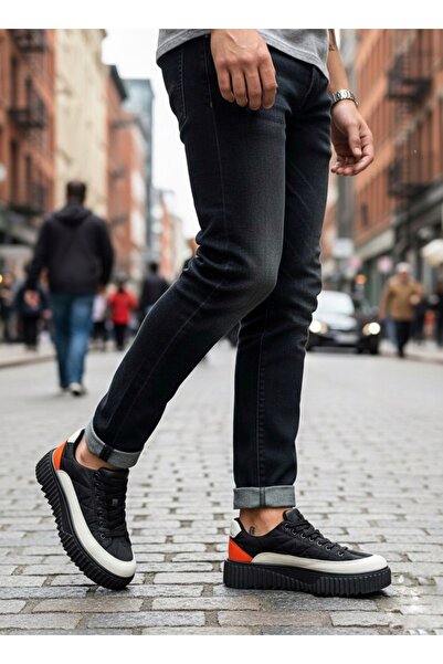 BOA BOA BA0801 - Pánska obuv z čiernej oranžovej parašutistickej látky s vyso...