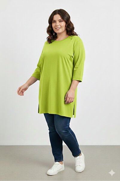 elma abone Plus Size Combed Tunic