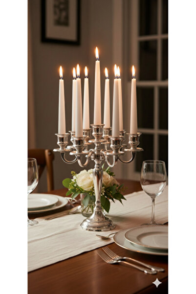 Gizemli Home 10 Lu Set Beyaz Şamdan Mumu