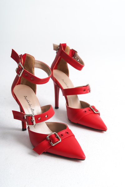 Ayakkabı Ateşi Pantofi cu toc pentru femei Red Skin Stiletto Sansa