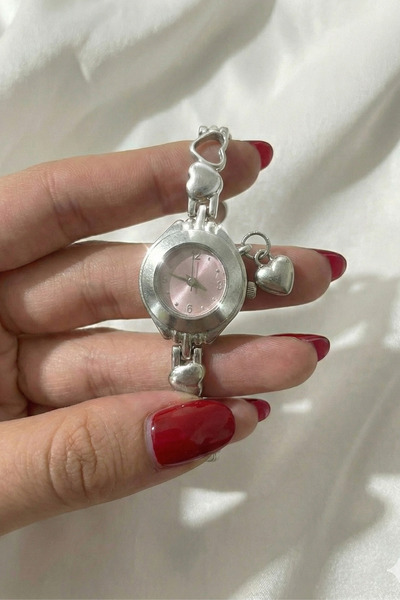 captiva ساعة يد فولينتا شوب مينيمال بيرنتينتو بمينا وردي وسحر على شكل قلب