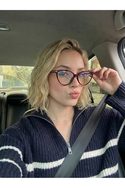 funeyes نظارات ريفير بوردو كات آي بلو بلوك مع إكسسوارات معدنية وحماية من الضو...