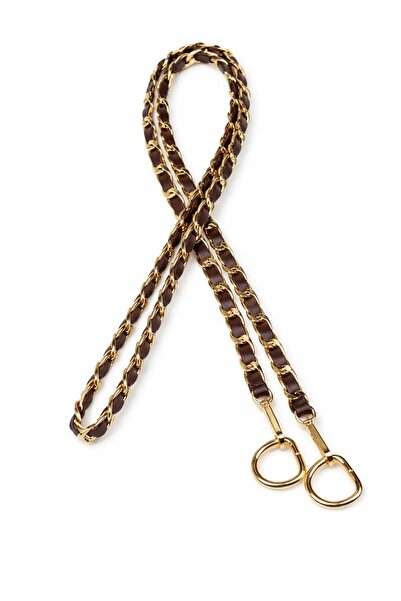 Nildenhobim طقم سلسلة حقيبة معدنية من الجلد الصناعي - سلسلة ذهبية اللون بطول ...