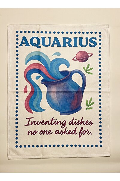 Typoniq Zodiac Aquarius Cotton 2-Piece Kitchen Towel (40X50 cm)