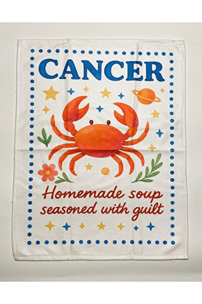 Typoniq Zodiac Cancer Sign Cotton 2-Piece Kitchen Towel (40X50 cm)