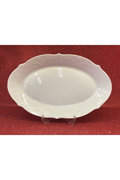 Porland Porselen Queen Beyaz 30 Cm Kayık Tabak Salata Tabağı