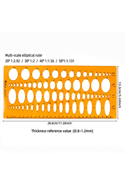 Choice K-107 Circular oval ruler durable K Resin drawing design furniture arc...