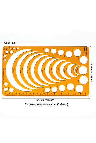 Choice مسطرة دائرية بيضاوية متينة من الراتنج K 4356، مسطرة رسم تصميم أثاث معم...