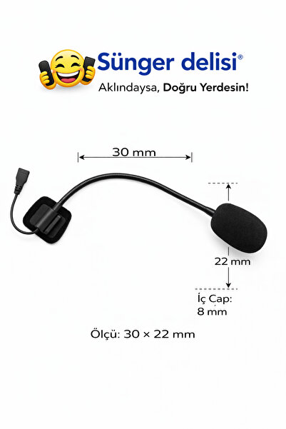 NO BRAND 1 ADET MİKROFON KASK İNTERCOM YAKA SÜNGERİ