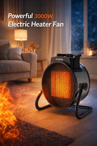 Fillikutum Taşınabilir Elektrikli Fan Güçlü Isıtıcı Portatif Elektrikli Isıtıcı 3000W Radyatör Fanlı Isıtıcı