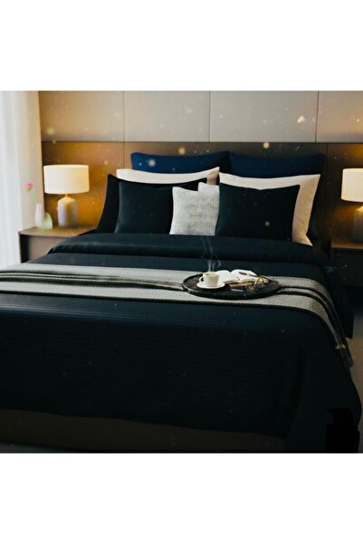 Alisy Home طقم غطاء لحاف من الساتان ذو خطوط عمودية فاخرة