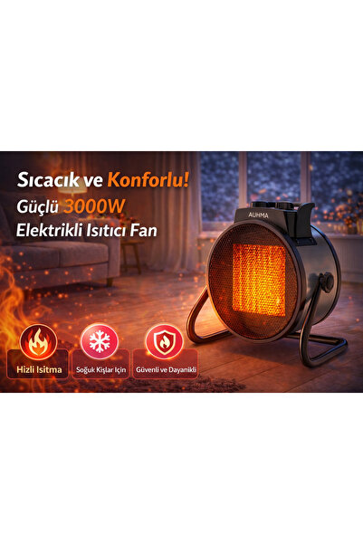 Fillikutum 3000 Watt Sıcak Hava Üfleyen Fan Radyatör Taşınabilir Elektrikli P...