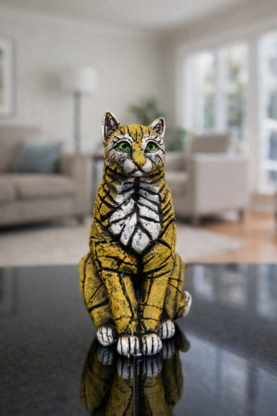 AYCEM Dekoratif Polyester El İşi Kedi Biblo