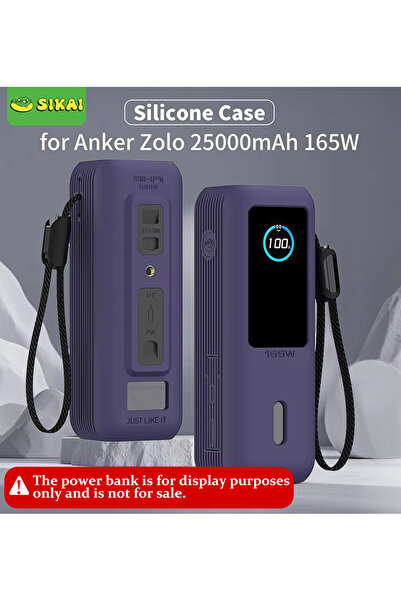 Choice جراب شحن محمول من السيليكون البنفسجي من سيكاي لشاحن أنكر زولو 2 في 1 ب...