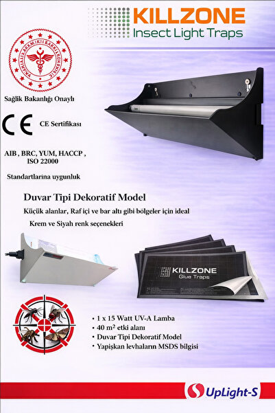 Killzone Uplight-s Duvar Tipi Yapışkanlı Sinek Tutucu Efk Cihazı - Siyah