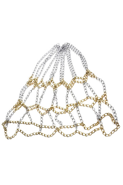 Choice شبكة كرة سلة متينة من APWIKOGER، ذهبية وفضية، مقاومة للصدأ، مصنوعة من ...