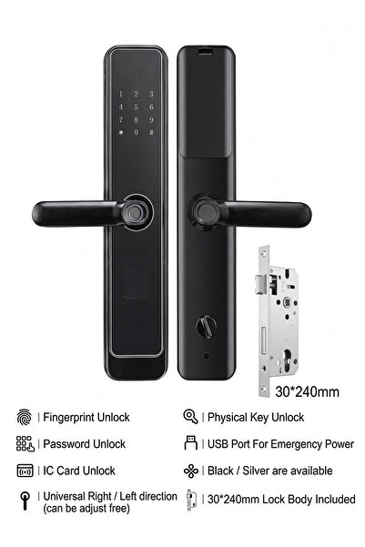 Generic قفل باب ذكي ببصمة الإصبع، بدون مفتاح، بيومتري، كلمة مرور، بطاقة فتح، ...