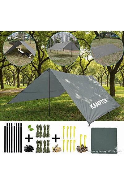 kamptek kamp teknolojisi Kamp Piknik Plaj Karavan Yanı Güneş Tentesi Set UV G...