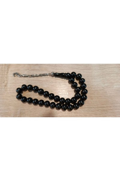 OltutaşıMarket Globe Cut Georgia Oltu Stone Rosary 9 mm