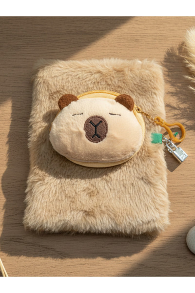 Bam Capybara Bag Striped Lockable Plush Notebook 80 Sheets