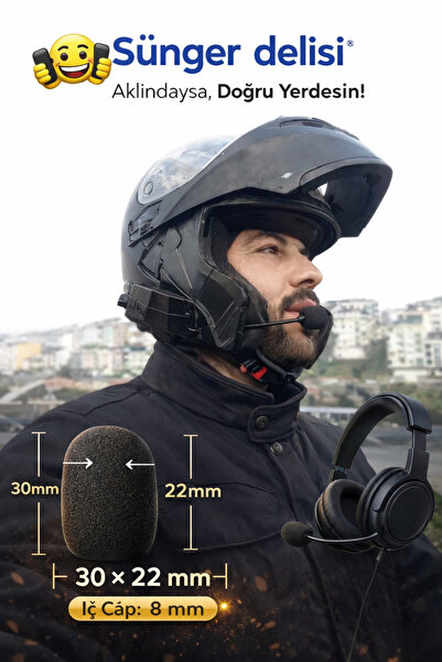 OEM 1 Adet Motorcu & Oyuncu Yaka Mikrofon Süngeri – Gürültü Azaltıcı, Hijyeni...