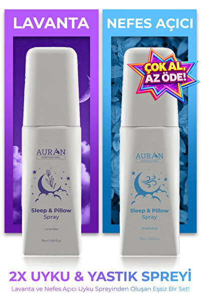 AURAN 2'li Lavanta & Uyku Ve Yastık Spreyi Rahatlatıcı Uyku Ve Dinlenme Sprey...