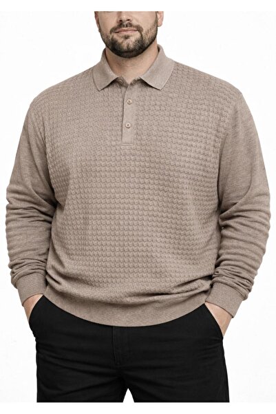 Tony Montana POLO YAKA BÜYÜK BEDEN DOKULU BATTAL TRİKO KAZAK TB3061