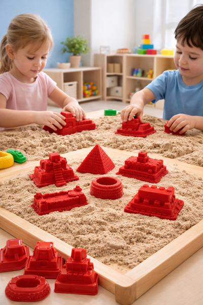 HEROES 6'lı Tarihi Yapılar Kum ve Hamur Kalıbı - Kinetik Kum İçin Eğitici Mim...