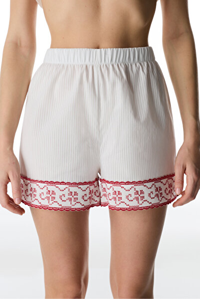 Penti Pantaloni scurți Magnifique alb catifelat