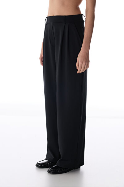 Penti Black High Waist Pleated Casual Trousers