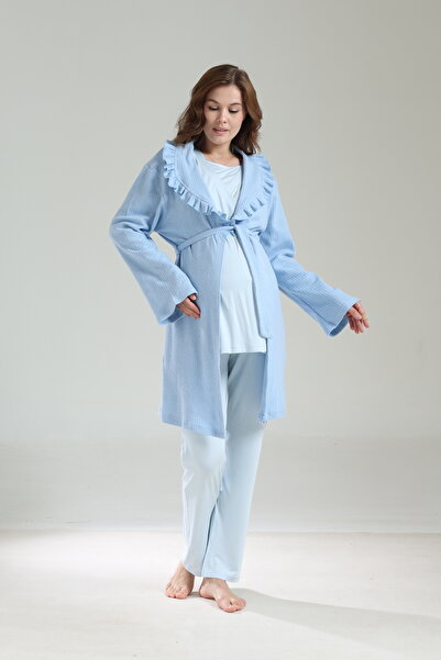 Rimel Homewear Set de pijamale de maternitate din bumbac moale de iarnă