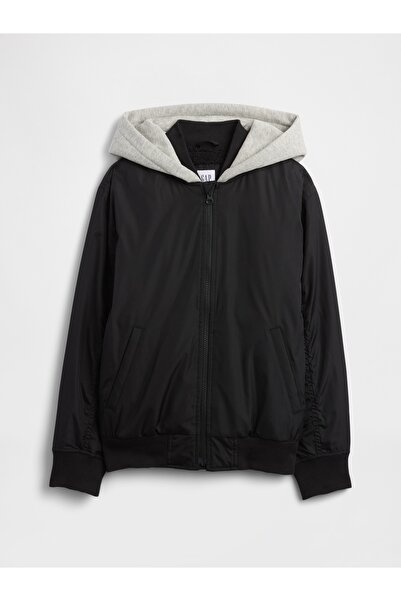 GAP Erkek Çocuk Siyah Kapüşonlu Bomber Ceket