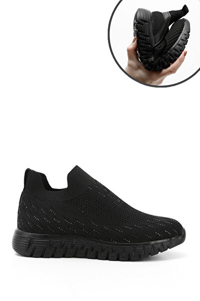 GÖNDERİ(R) Pantofi de damă negri din tricot cu talpă cu memorie Stone Memory ...