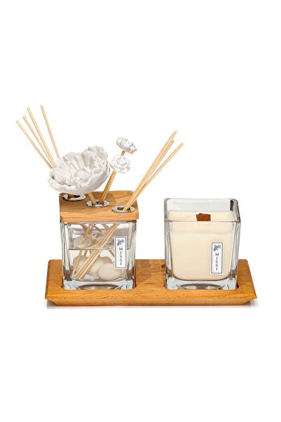 Missi Vıp Masif Ahşap Tepsili 250 ml Dekorlu Black Vanilya Oda Kokusu & Vegan...