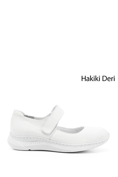 GÖNDERİ(R) Дамски бели обувки с подплатена подметка от естествена кожа