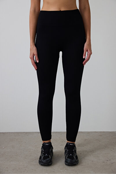 Penti Black Stitch-Free (Seamless) Corded Fabric Warm Thermal Effect High Wai...