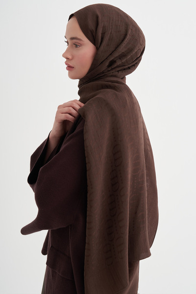 carell Luxe Desen Liora Pamuk Şal Acı Kahve