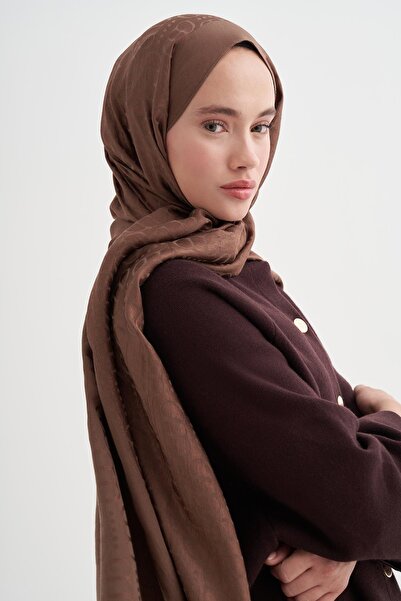 carell Luxe Desen Liora Pamuk Şal Toprak